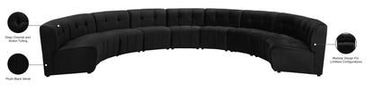 Yara Black Velvet 9pc. Modular Sectional PC