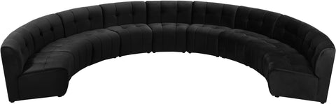 Yara Black Velvet 9pc. Modular Sectional PC