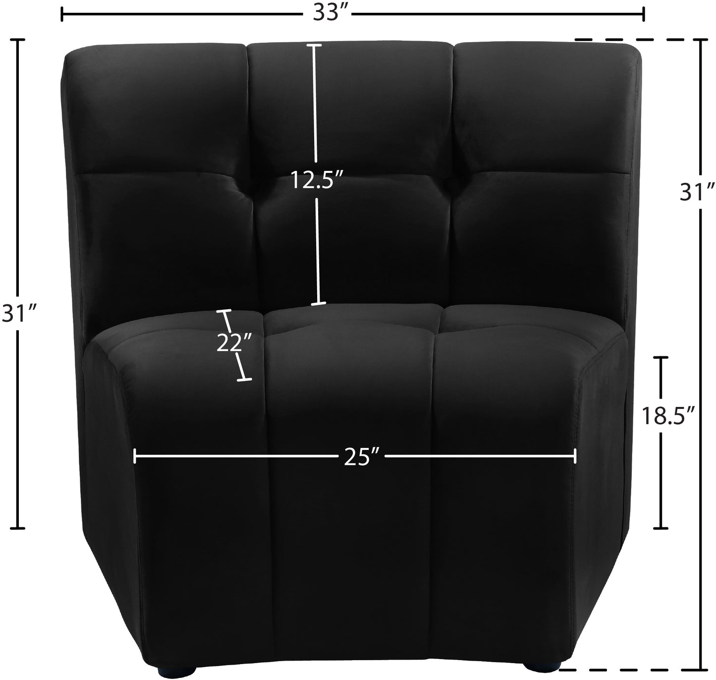 yara black velvet modular chair c