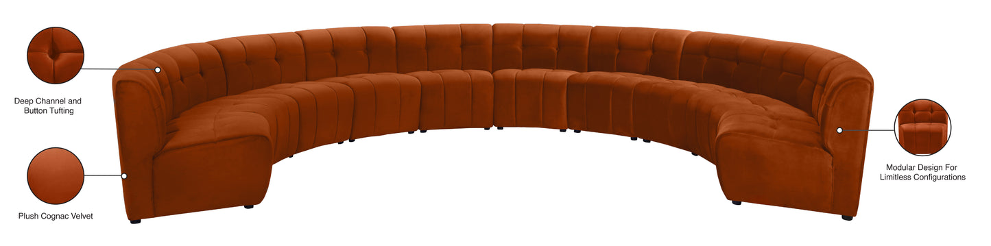 yara cognac velvet 10pc. modular sectional pc