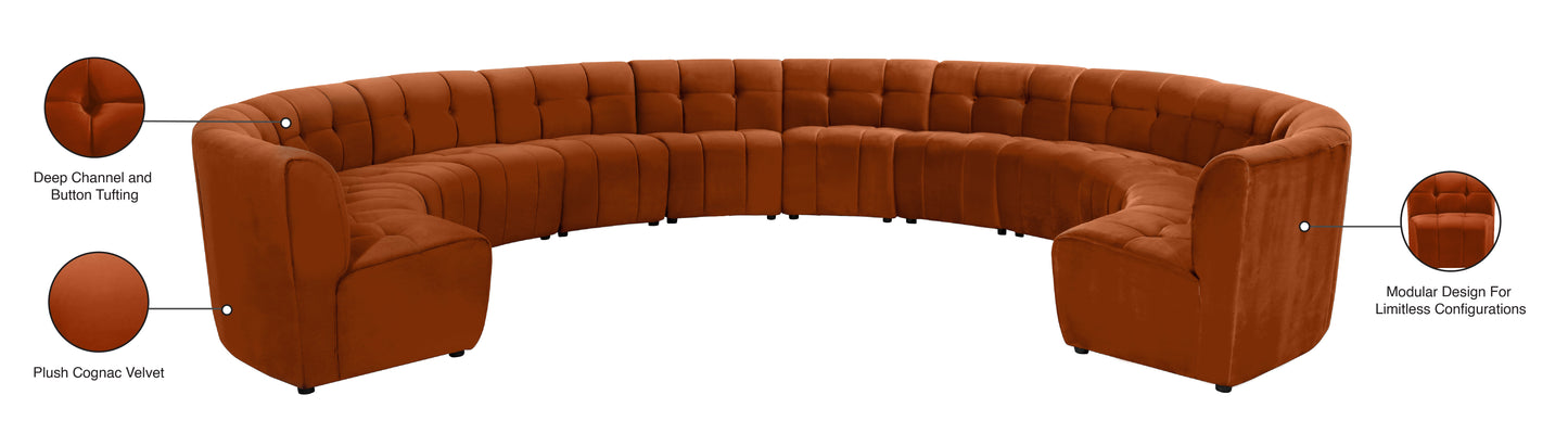 yara cognac velvet 12pc. modular sectional pc