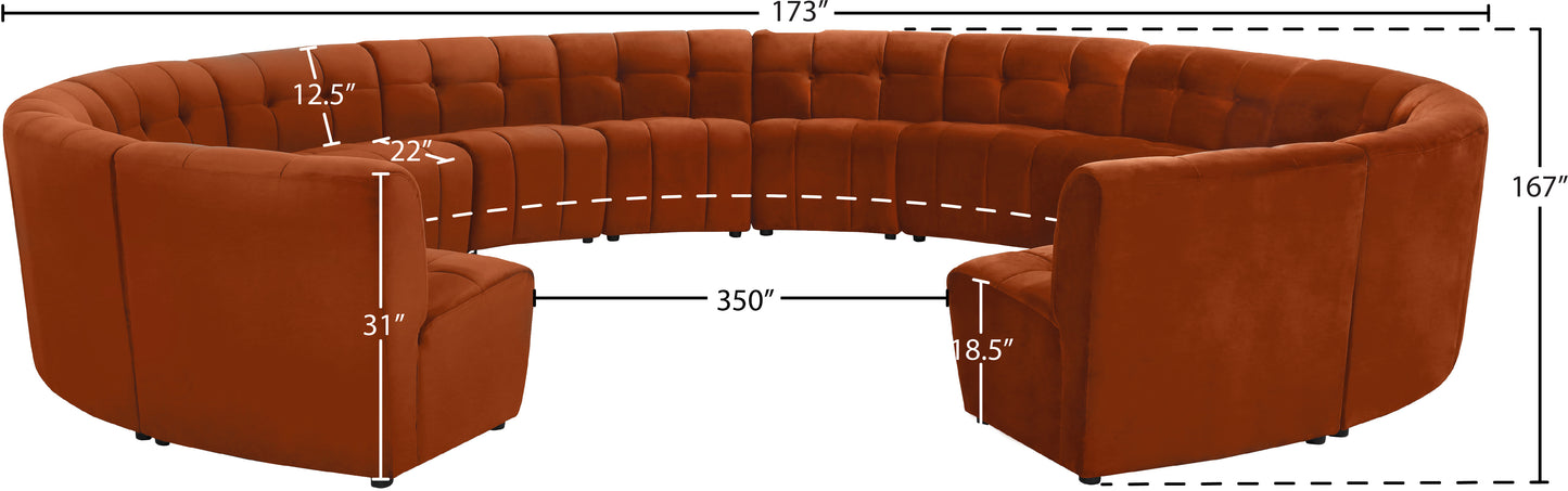 yara cognac velvet 14pc. modular sectional pc