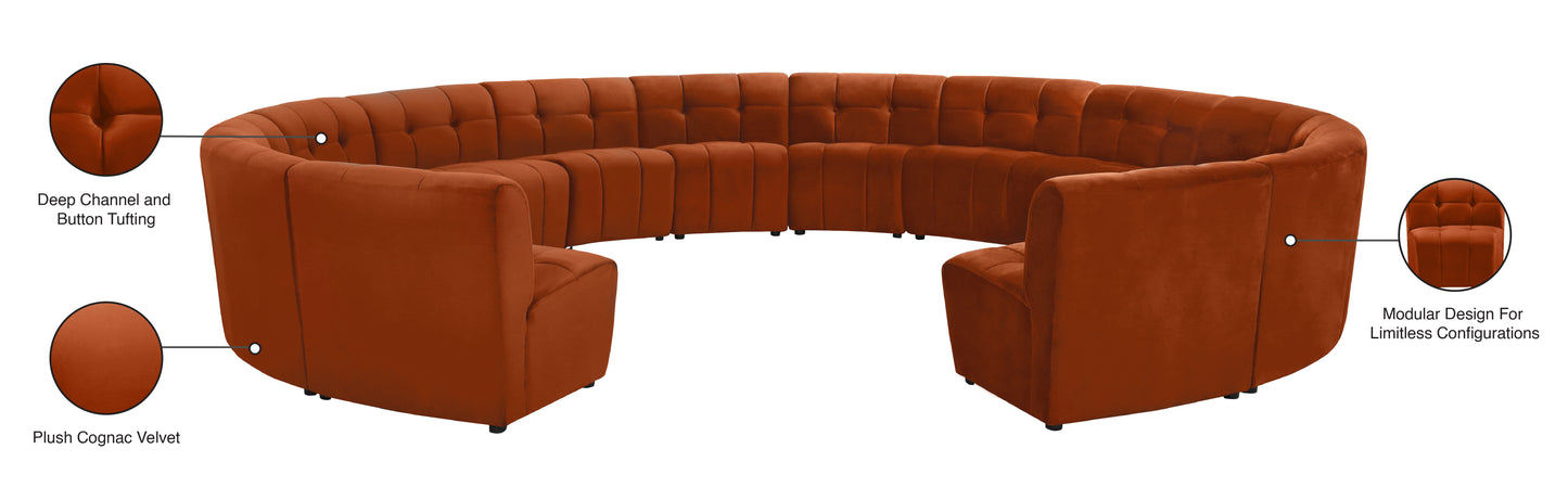 yara cognac velvet 14pc. modular sectional pc