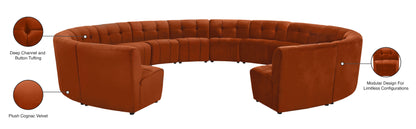 Yara Cognac Velvet 14pc. Modular Sectional PC