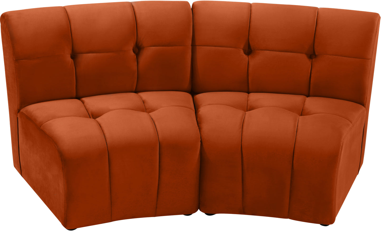 yara cognac velvet 2pc. modular sectional pc