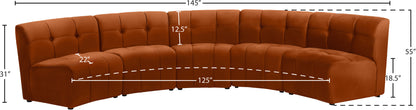 Yara Cognac Velvet 5pc. Modular Sectional PC