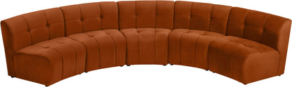 Yara Cognac Velvet 5pc. Modular Sectional PC