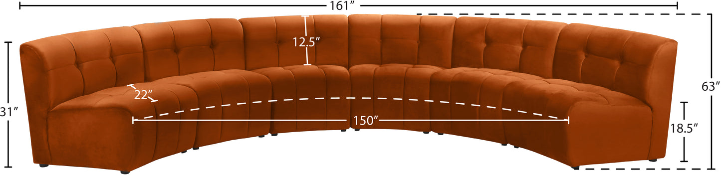 yara cognac velvet 6pc. modular sectional pc