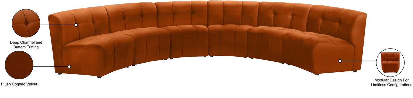 yara cognac velvet 6pc. modular sectional pc