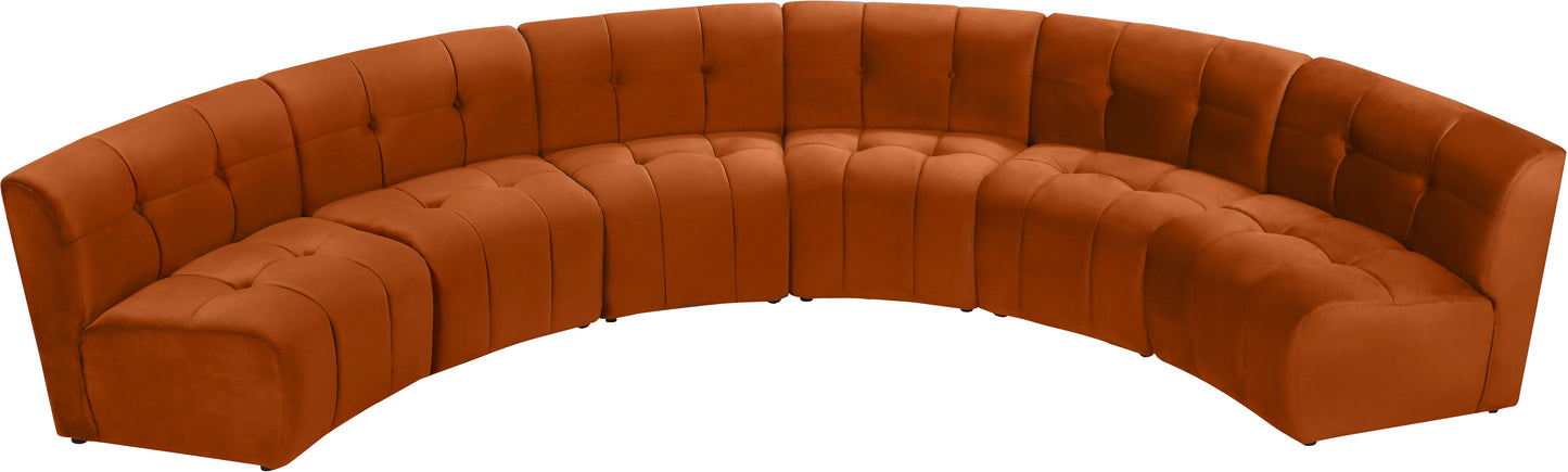 yara cognac velvet 6pc. modular sectional pc