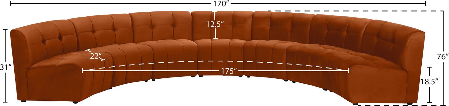 yara cognac velvet 7pc. modular sectional pc