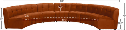 Yara Cognac Velvet 7pc. Modular Sectional PC