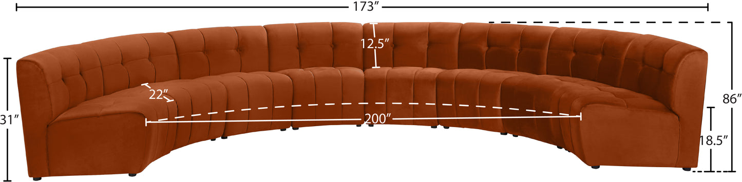 yara cognac velvet 8pc. modular sectional pc