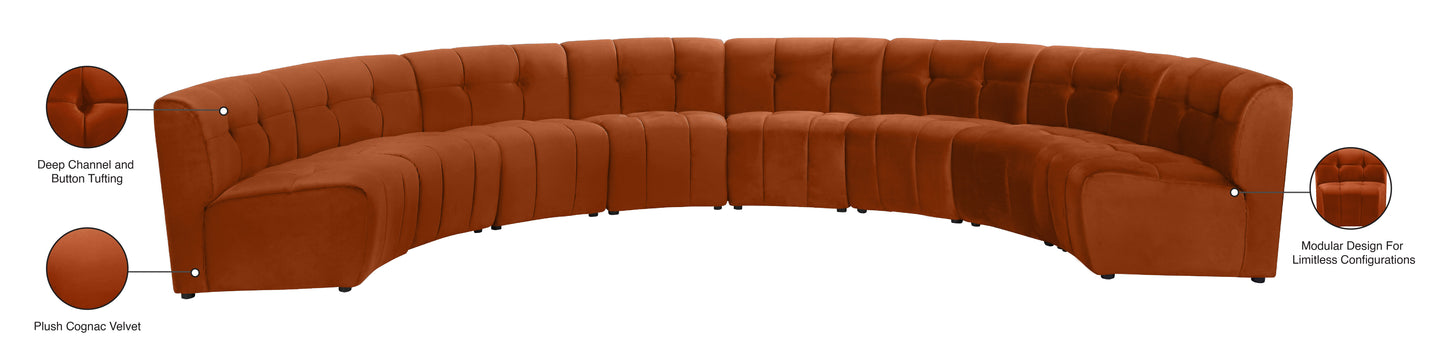 yara cognac velvet 8pc. modular sectional pc