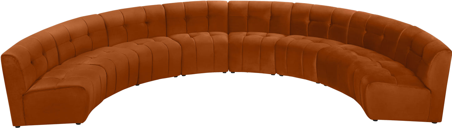 yara cognac velvet 8pc. modular sectional pc