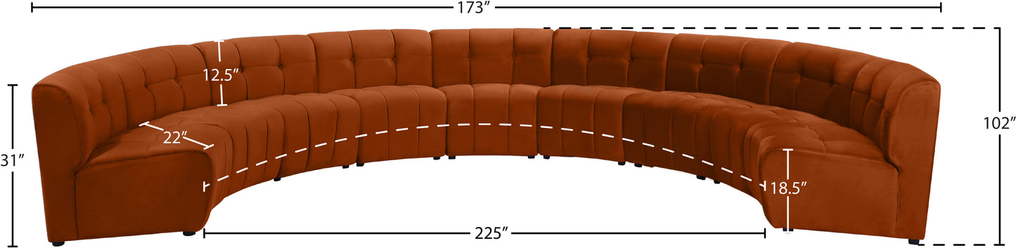 yara cognac velvet 9pc. modular sectional pc