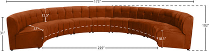 Yara Cognac Velvet 9pc. Modular Sectional PC