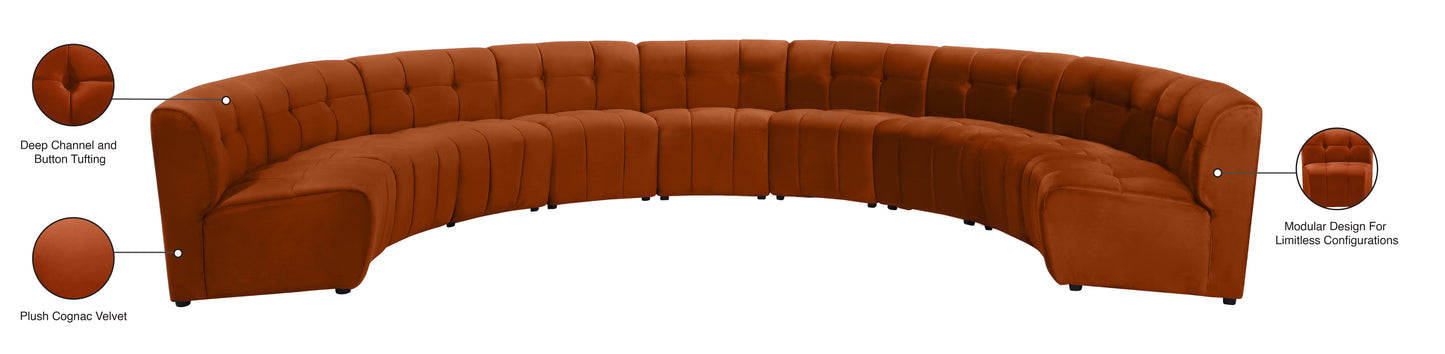 yara cognac velvet 9pc. modular sectional pc