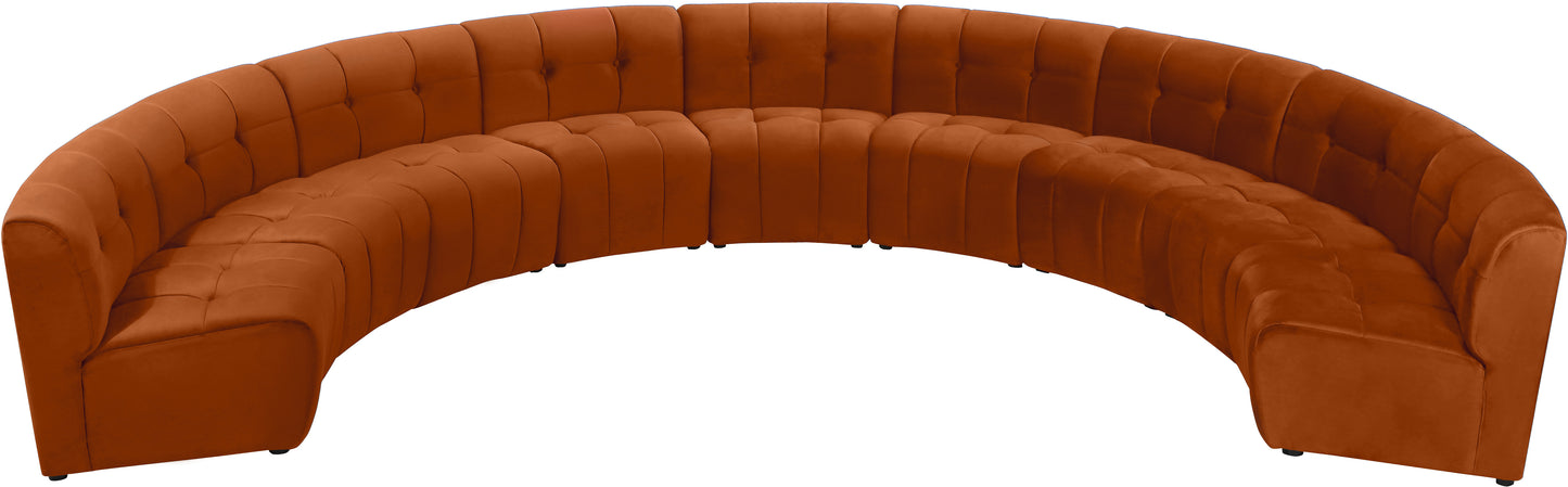 yara cognac velvet 9pc. modular sectional pc