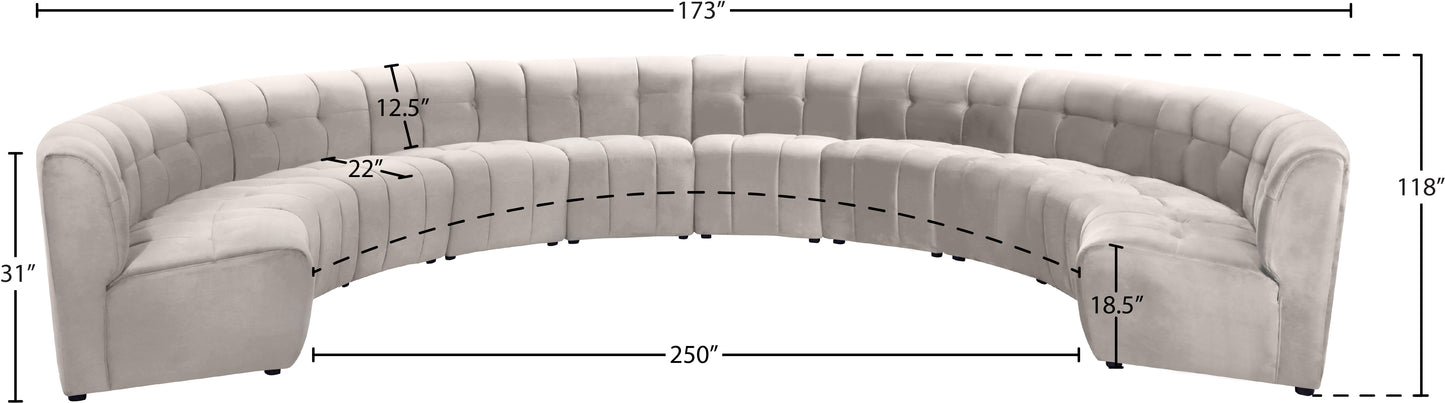 yara cream velvet 10pc. modular sectional pc