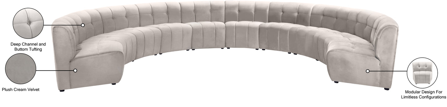 yara cream velvet 10pc. modular sectional pc