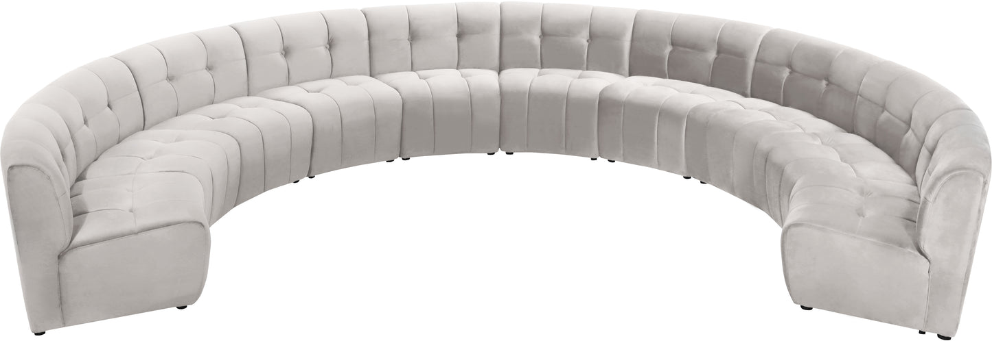 yara cream velvet 10pc. modular sectional pc