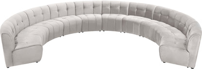 Yara Cream Velvet 10pc. Modular Sectional PC