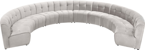 Yara Cream Velvet 10pc. Modular Sectional PC