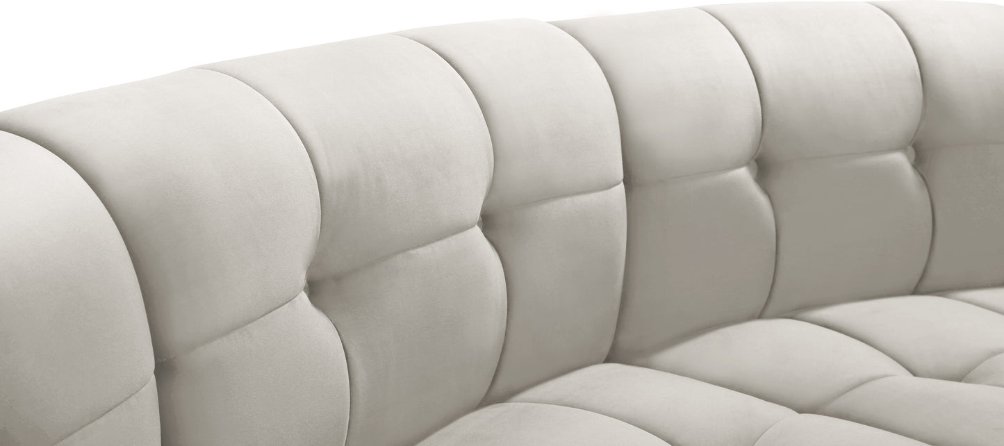 yara cream velvet 10pc. modular sectional pc