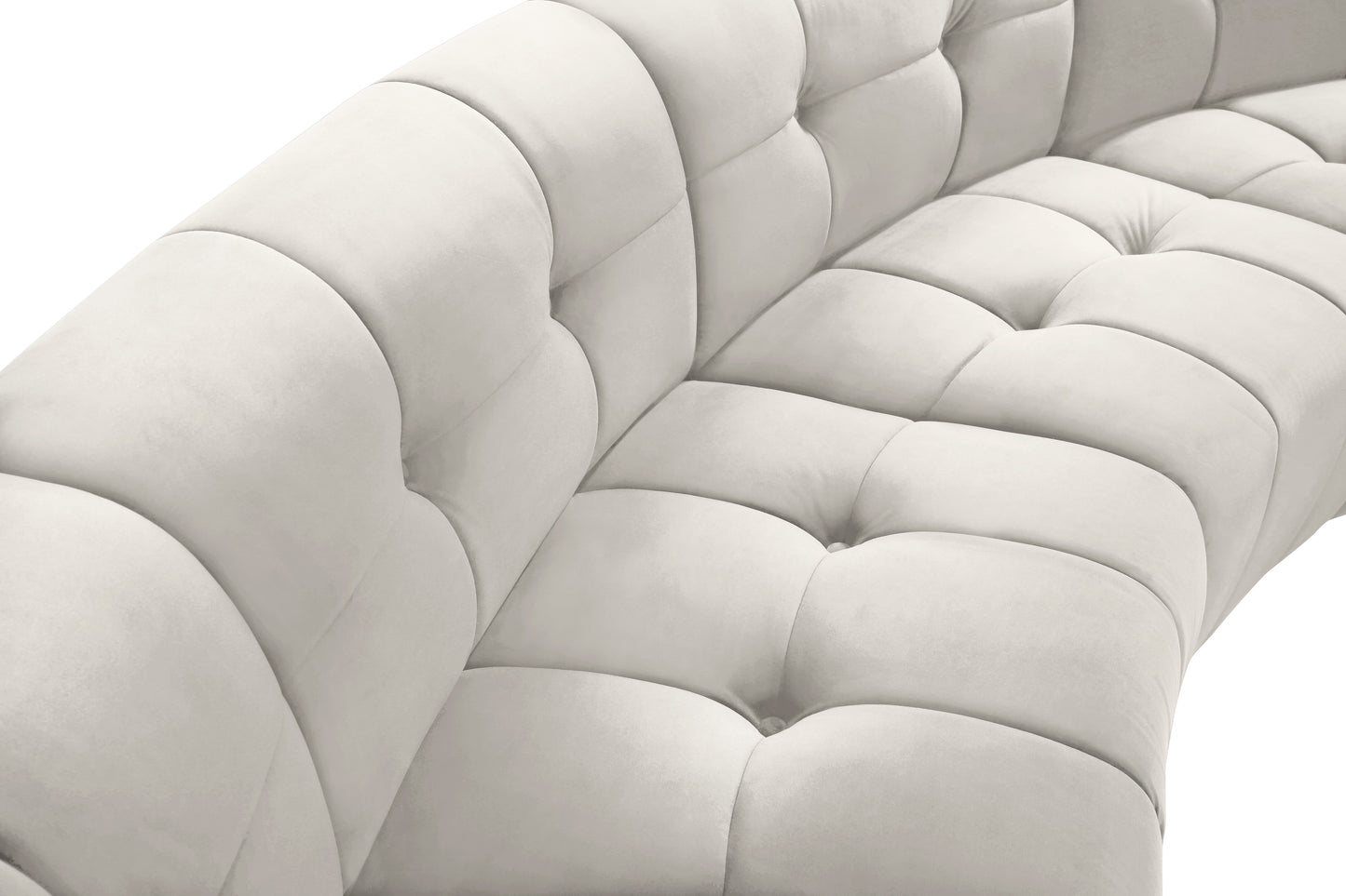 yara cream velvet 10pc. modular sectional pc