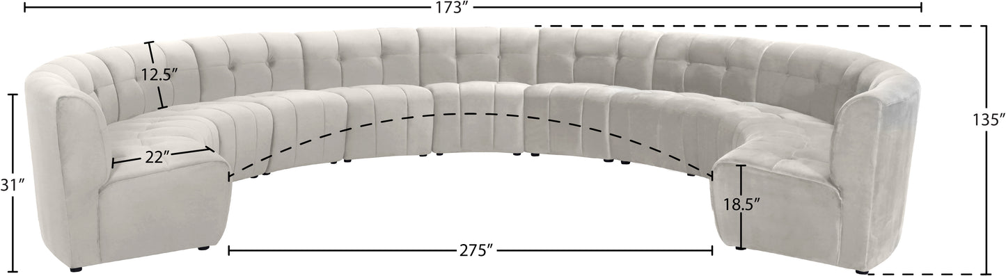 yara cream velvet 11pc. modular sectional pc