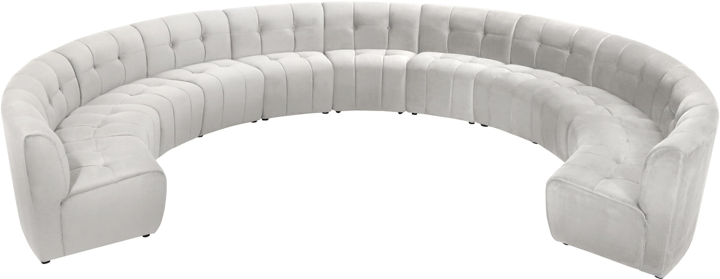 yara cream velvet 11pc. modular sectional pc