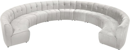 Yara Cream Velvet 11pc. Modular Sectional PC