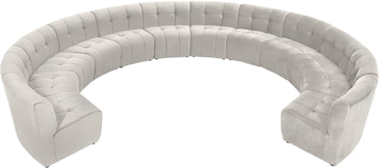 Yara Cream Velvet 12pc. Modular Sectional PC