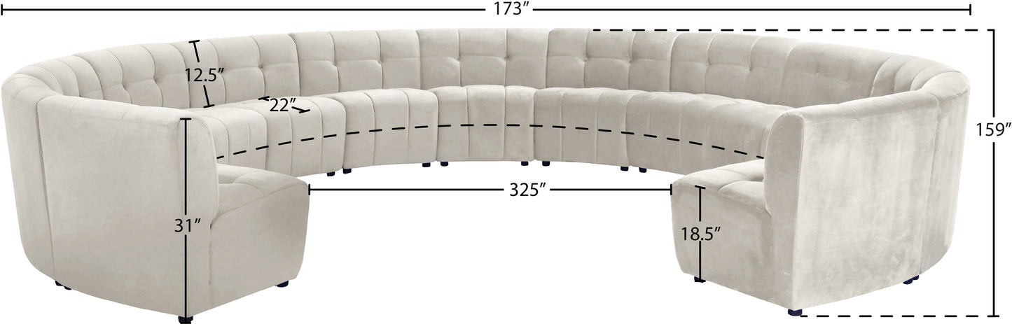 yara cream velvet 13pc. modular sectional pc