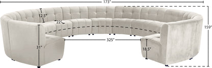 Yara Cream Velvet 13pc. Modular Sectional PC