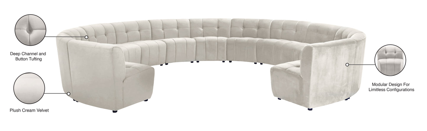 yara cream velvet 13pc. modular sectional pc