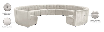 Yara Cream Velvet 13pc. Modular Sectional PC