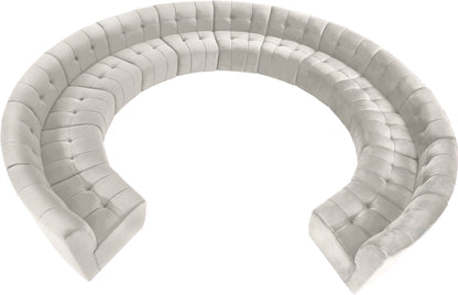 Yara Cream Velvet 13pc. Modular Sectional PC