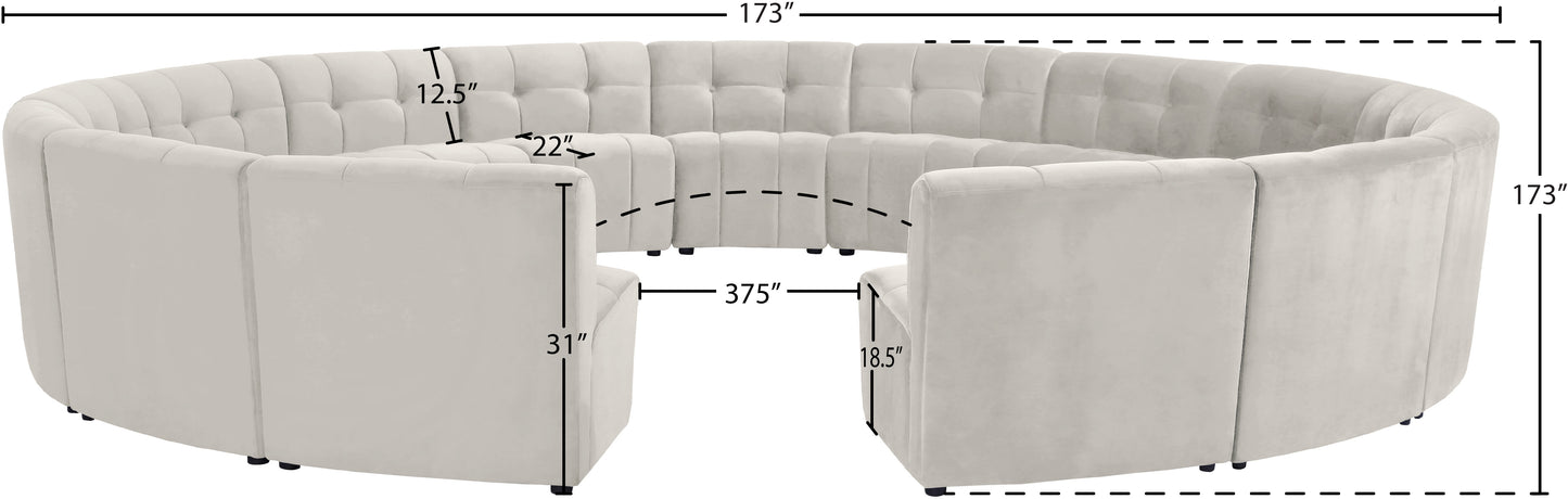 yara cream velvet 15pc. modular sectional pc