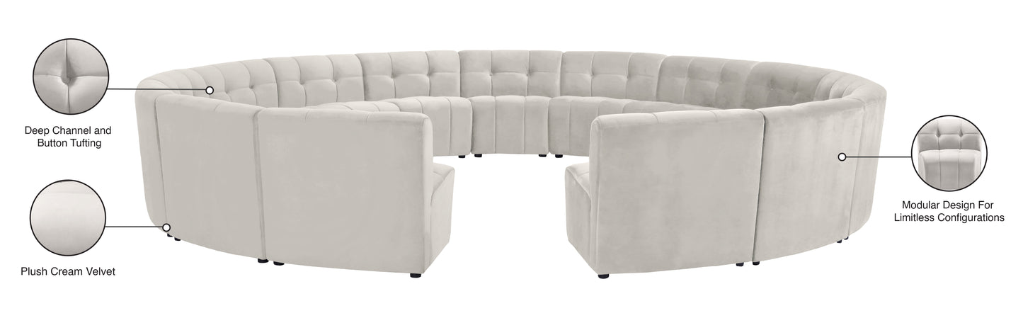 yara cream velvet 15pc. modular sectional pc