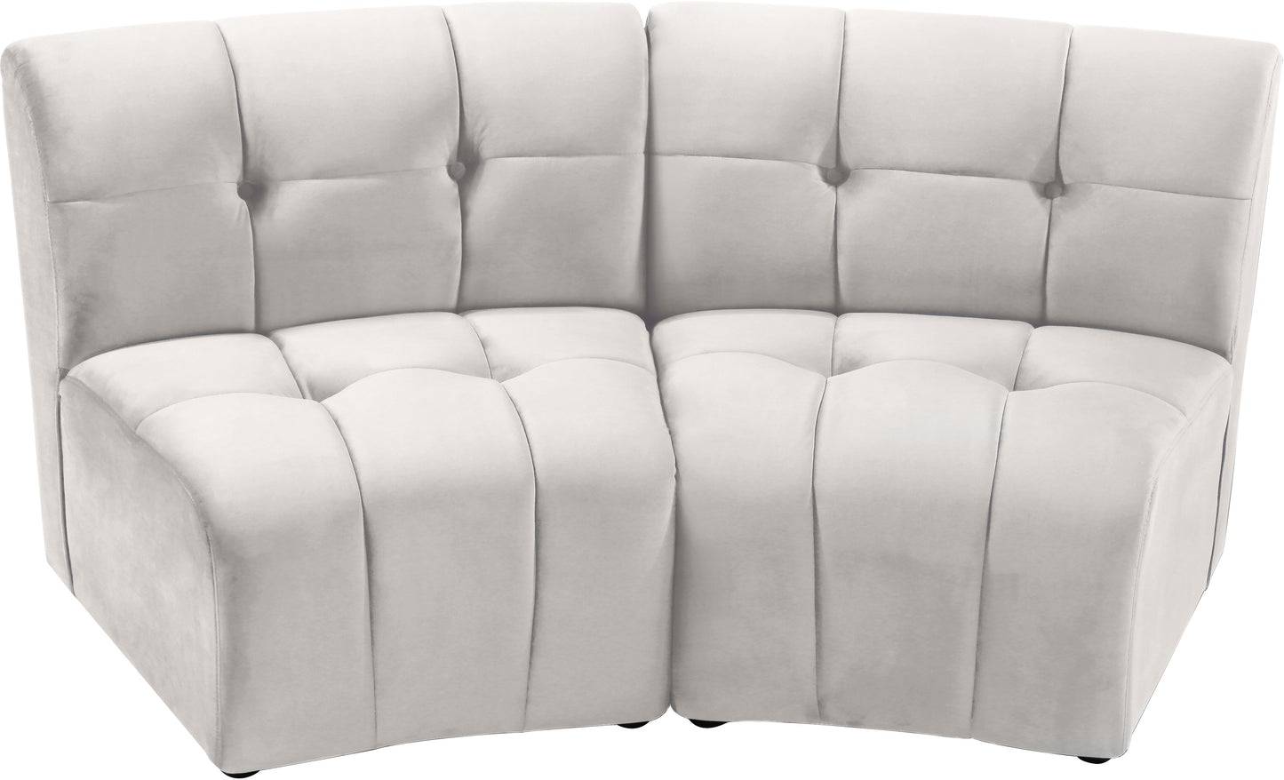 yara cream velvet 2pc. modular sectional pc