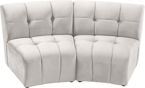 Yara Cream Velvet 2pc. Modular Sectional PC