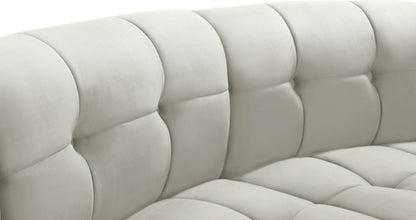 Yara Cream Velvet 2pc. Modular Sectional PC