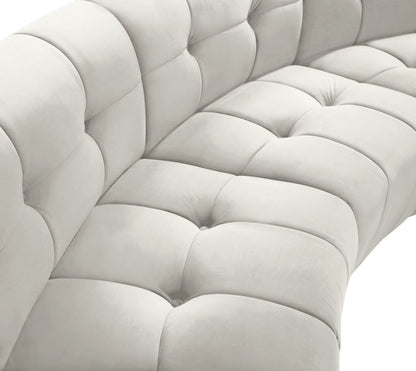 Yara Cream Velvet 2pc. Modular Sectional PC