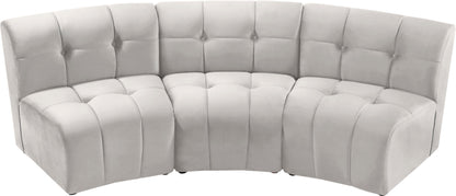 Yara Cream Velvet 3pc. Modular Sectional PC