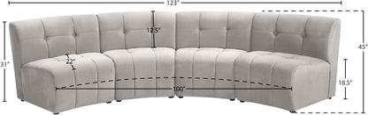 Yara Cream Velvet 4pc. Modular Sectional PC