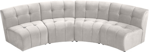 Yara Cream Velvet 4pc. Modular Sectional PC