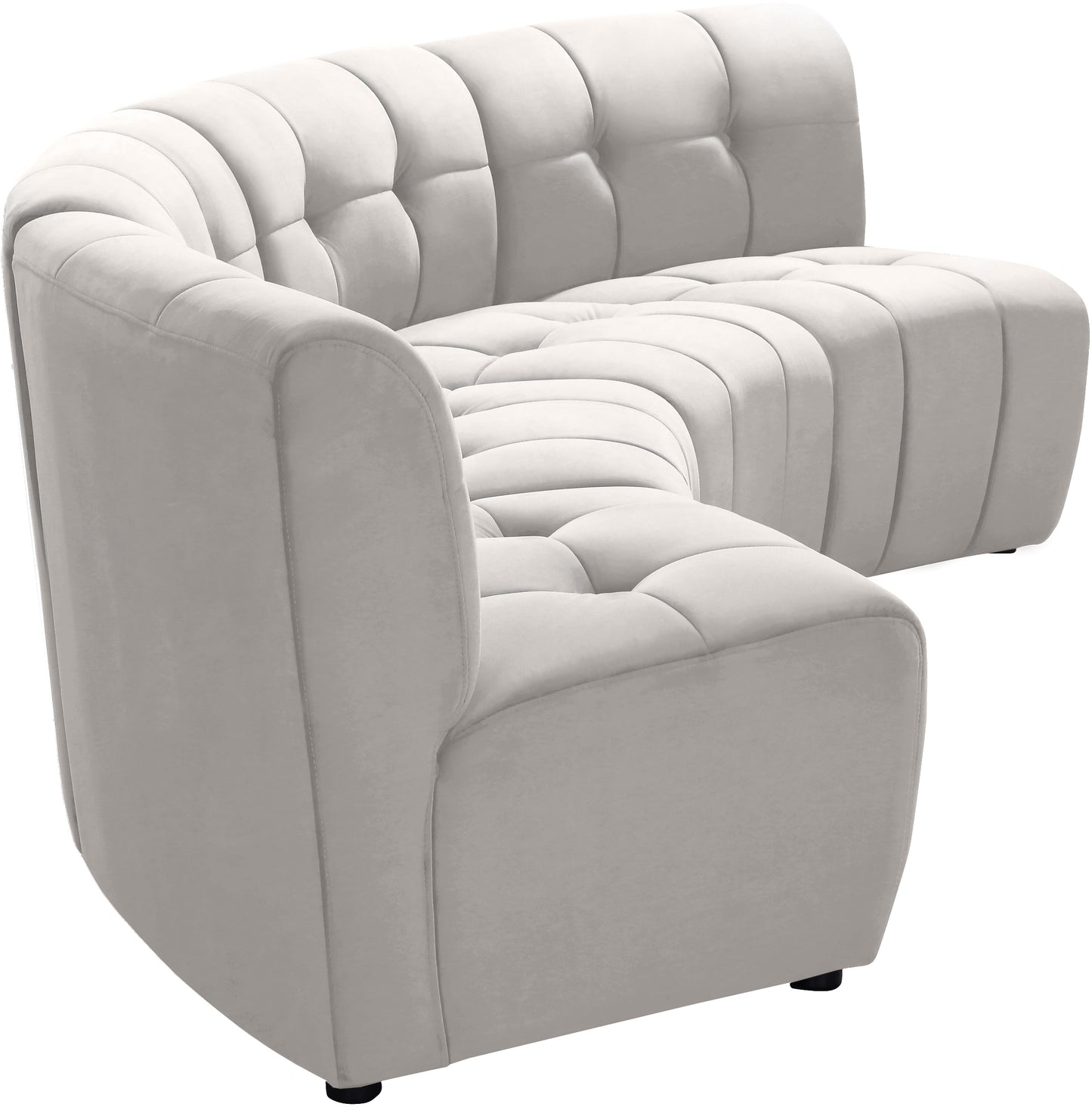 yara cream velvet 4pc. modular sectional pc