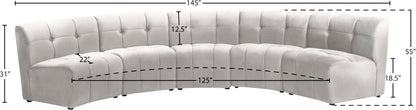 Yara Cream Velvet 5pc. Modular Sectional PC